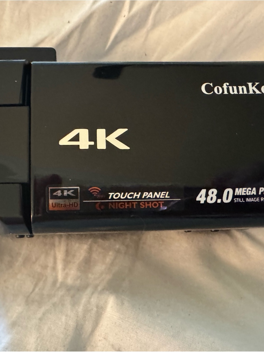 CofunKool 4K Black Video Camera - 48.0MP, Touch Panel, Night Shot